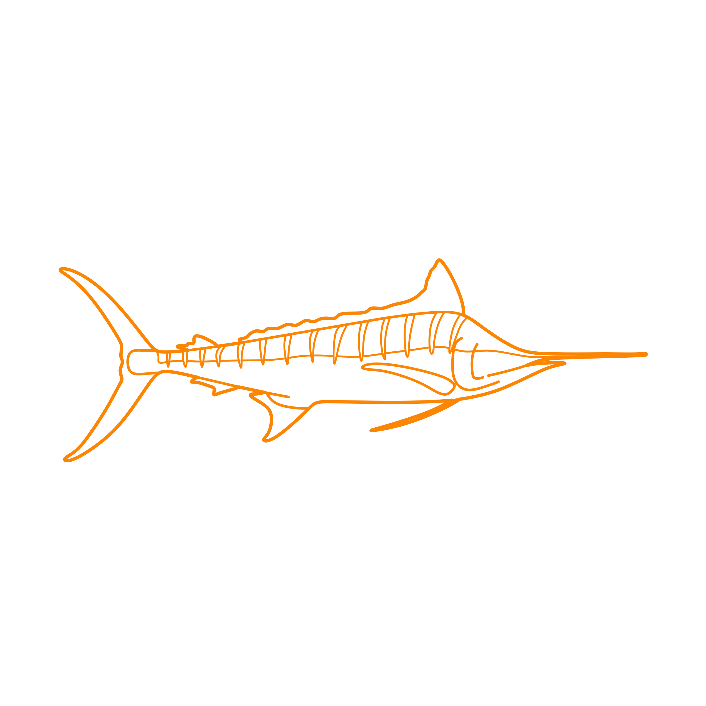 Animals Saltwater Fish Atlantic Blue Marlin Outline Drawing Svg Vector Free Vectors